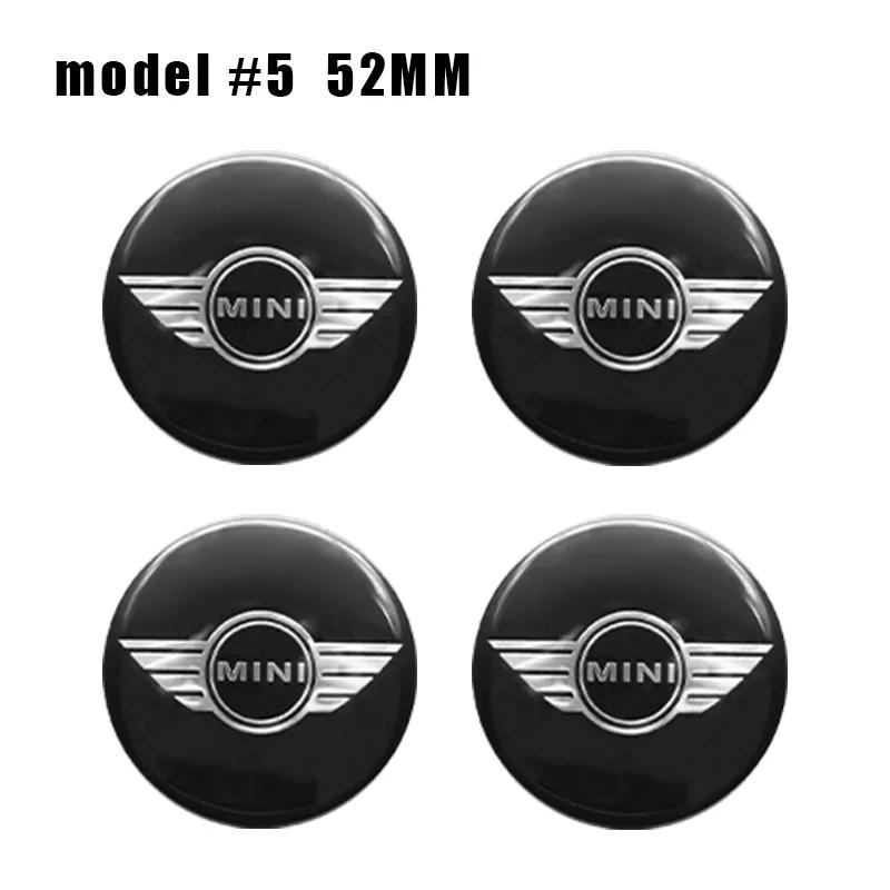4PC 52mm Epoxy Car Styling Wheel Center Hub Caps Emblem Badge Stickers For MINI COOPER One S JCW R50 R53 F55 F56 R57 R58 R59 R60