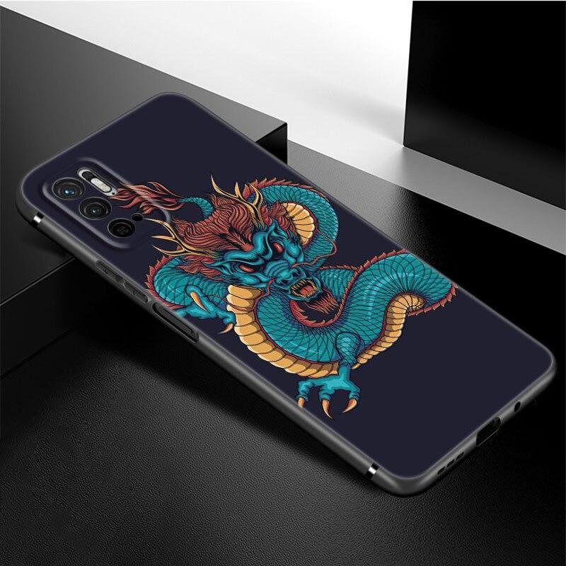 Cartoon Drache Handyhülle Für Xiaomi Redmi Note 11 10 9 8 Pro 11T 5G 10T 10S 9S 9T 9i 9C 9A 8T Weiche TPU Schwarze Hülle Coque Funda