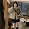 American street style cotton-padded jacket, fur, short cotton-padded coat, women's winter hooded, cotton-padded clothes on both sides, warm and thicke