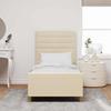 Cream Fabric Bed Frame with Headboard 90 x 200 cm