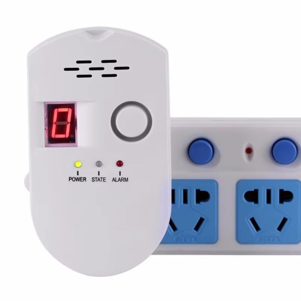 Digital Display Gas Detection System Temperature Humidity Sensors Plugs & Play Gas Alarm Kitchen