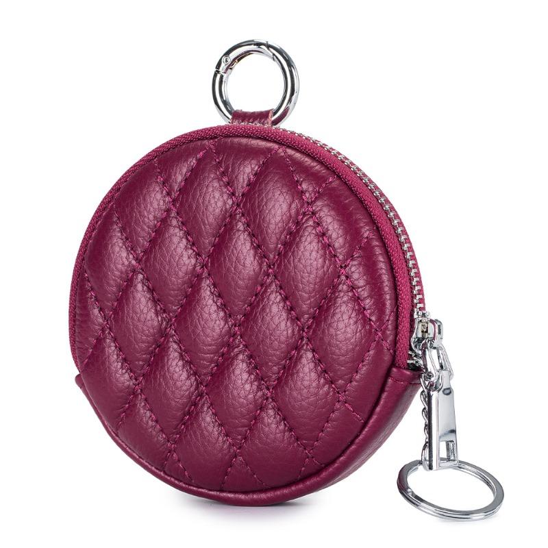

New round rhombus change bag powder small round bag earphone storage bag leather small coin bag small wallet female