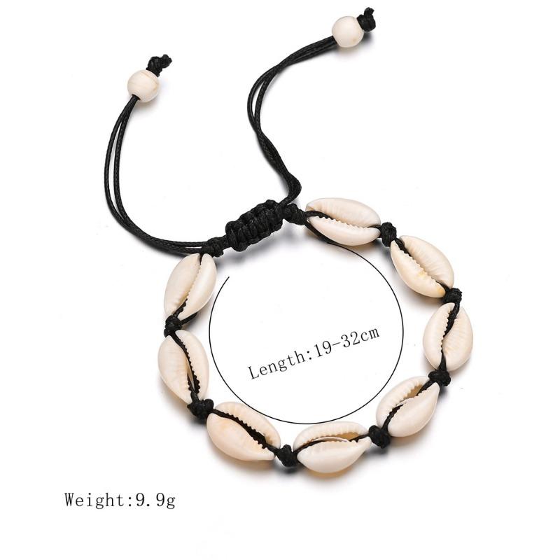Boho Cute Conch Seashell Bracelet for Women Charm Summer Beach Shell Beaded Bangle Handmade Jewelry Accessories Female Gift