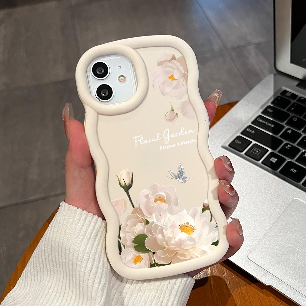 Painted Pattern Big Wave Edge Soft Silicone Material Macaron Phone Case Shockproof Protective Rubber Casing for iPhone Huawei Honor Infinix Tecno