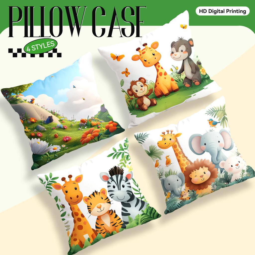 45x45cm Niedliche Dschungeltiere Kissenbezug 100% Polyester Wohnzimmer Schlafzimmer Sofa Büro Kissenhülle Kissenbezug Heimdekoration