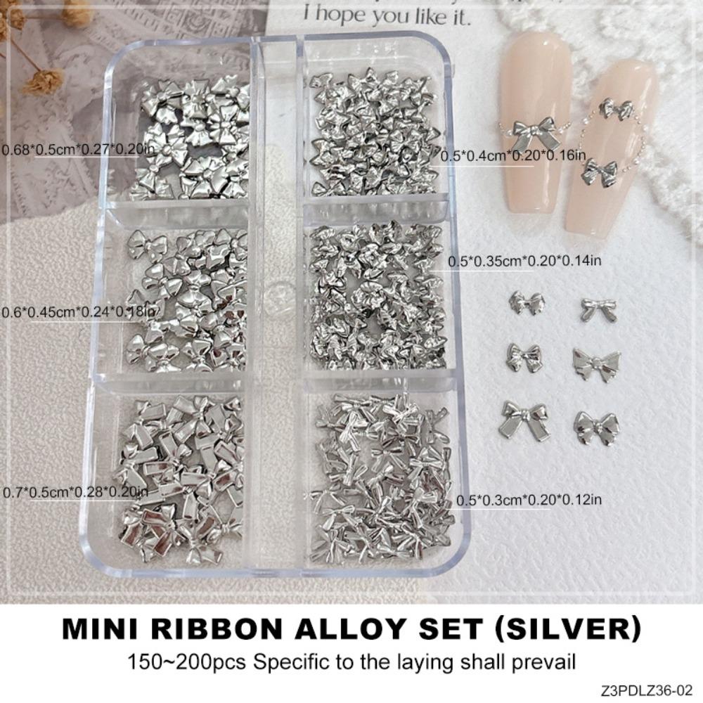Approximately 150 Pcs DIY Manicure Nail Charms Gold Silver Color Nail Art Decorations