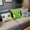 Funny Carton T-Tamagotchi Kuchipatchi Cushion Cover Soft Pillow Case for Sofa Living Room Home Office Decor Protective Covers