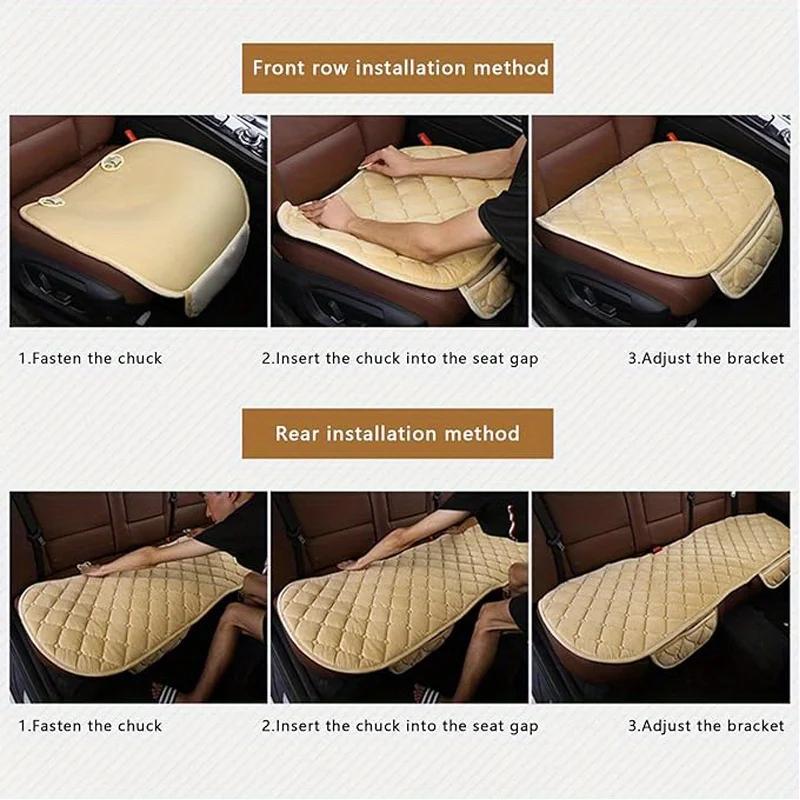 Plush Car Back Seat Protector Soft Non-Slip Durable Rear Row Seat Cushion Mat with Auto Chair Accessories Comfort Protection