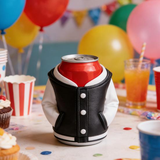 Beverage Can Jacket Funny Beer Can Holder Soda Can Hoodie 3D Printed Drink Can Sleeve for Parties BBQs Gag Gift