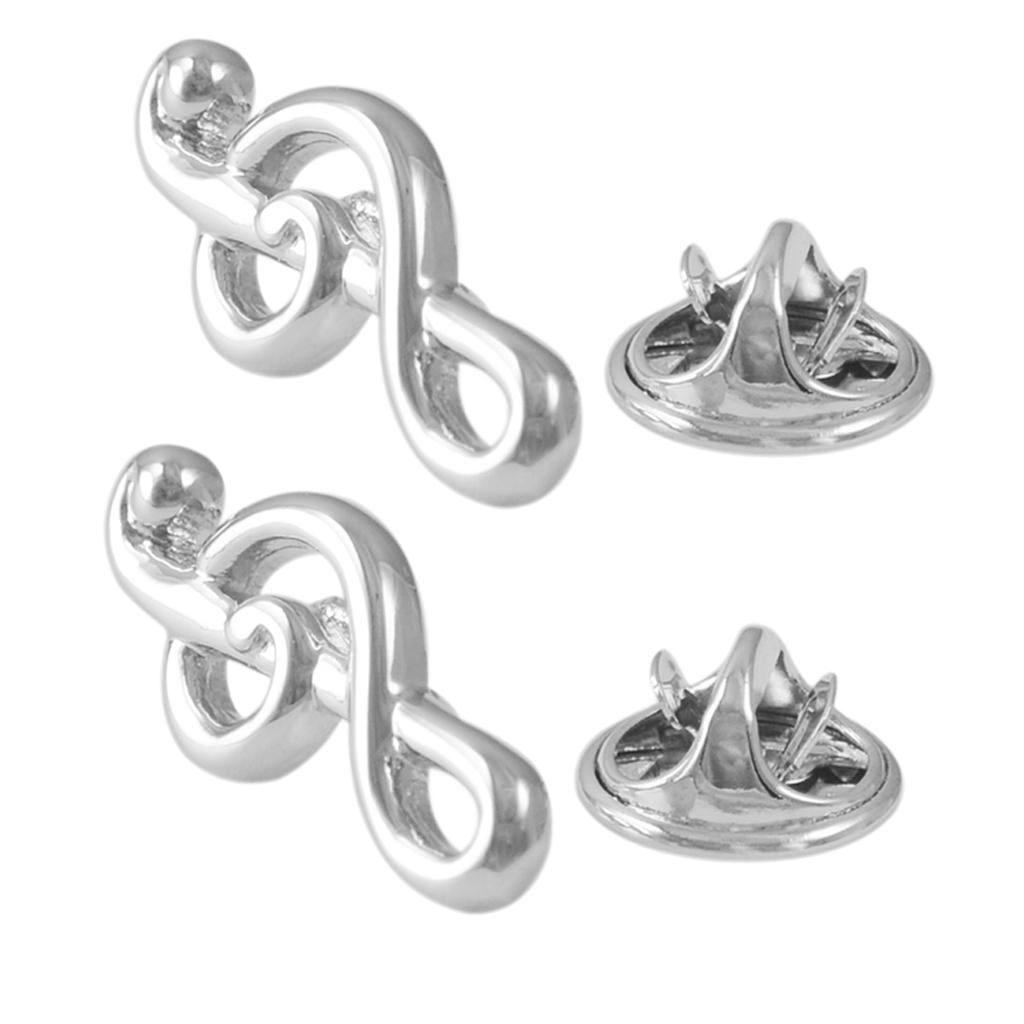 2Pcs Novelty Lapel Pins Music Note Brooch Pin Badge Button for Clothing Bags Backpacks Jackets Hat