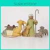 Beautiful Resin Nativity Scene Shepherd And Stable Christmas Decoration Set For Home