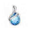 Elegant Blue Crystal Water Drop Necklace with Cubic Zirconia Inlay - Versatile Clavicle Chain for Women
