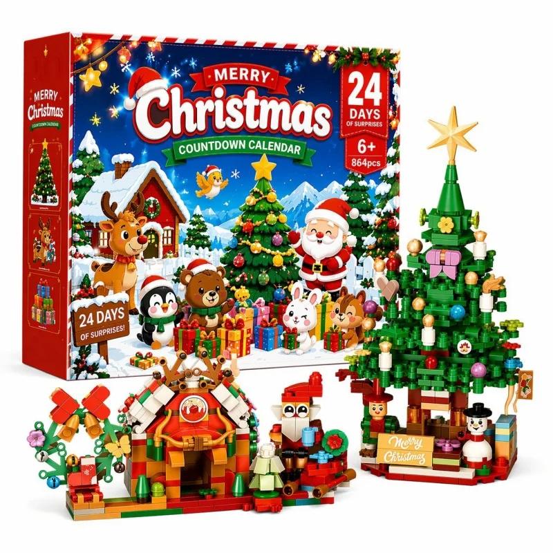 2027NEW Advent Calendar Gift Box 24Days Countdown Calendar Box Christmas Tree Bricks Model New Years Xmas Gift Christmas Series