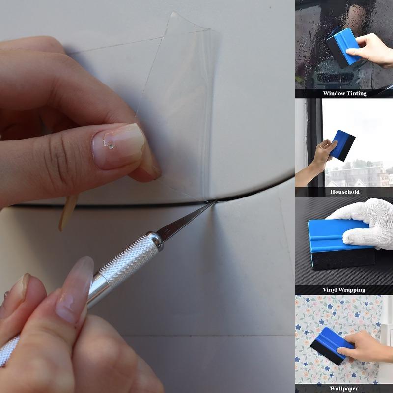 Window Tinting Car Vinyl Wrapping Tool Set Wrap Stick Edge Trimming Scraper Tinting Felt Edge Scraper Tint Film Edging Tools