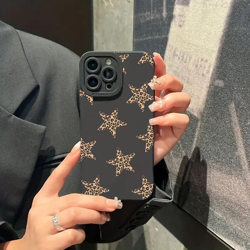 Leopard Print Star Bow Silicone Phone Case For Xiaomi Mi 15 14T 13T 12T Pro 14 13 11 Lite 5G NE Poco F6 F5 X5 M6 X7 Pro Cover
