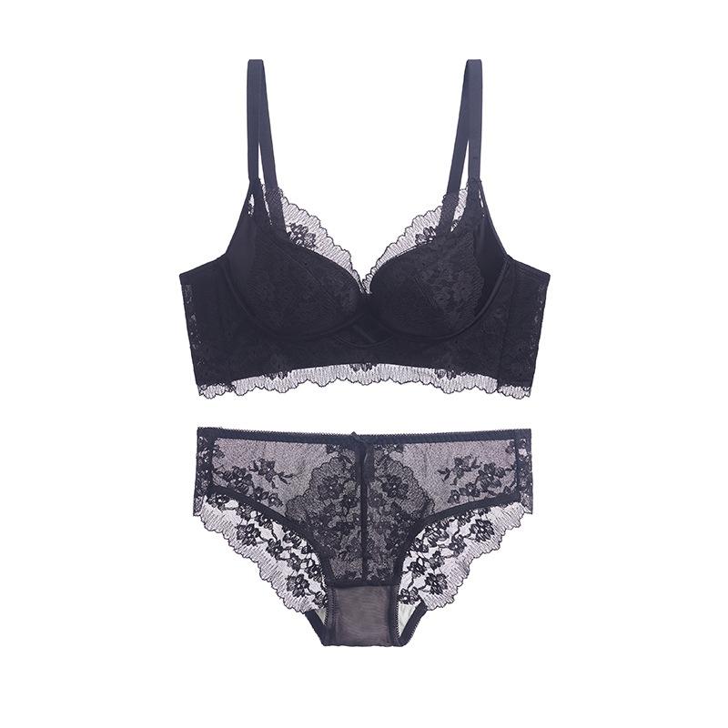 Ladies' underwear gathers without steel rims, small breasts, not empty cups, lace, pure desire bra set 8133, light pressure, thin breasts.