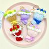 Chaveiro Pingente Crochê Feito à Mão Mini Buquê - Design de Rosa e Girassol Presente