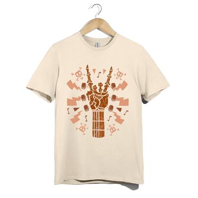 Skelett Rockgitarre T-Shirt Unisex Heavy Metal Schädel Hand Punk Musik Grafik T-Shirt