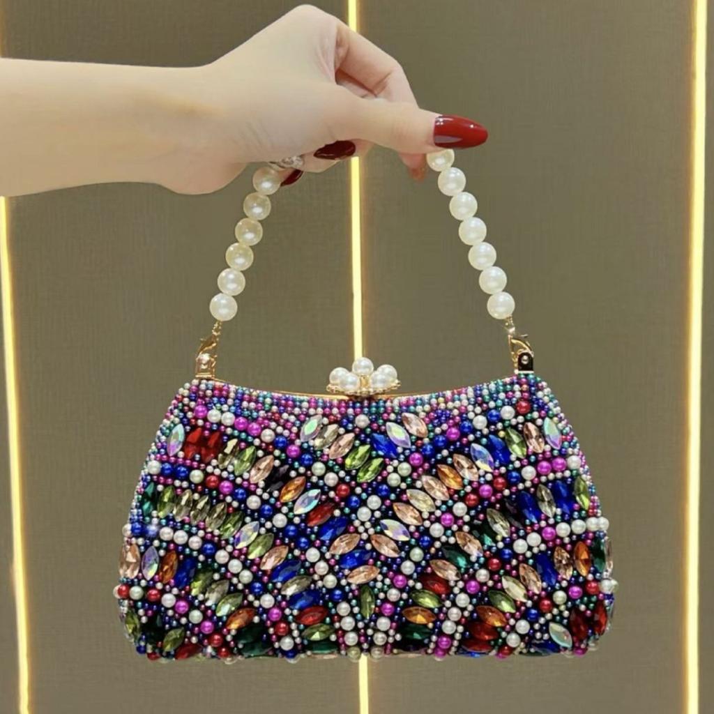 High-end Charm Beaded Handbag Clutch Handbag for Ladies Exquisite Evening Bag Women's Bag