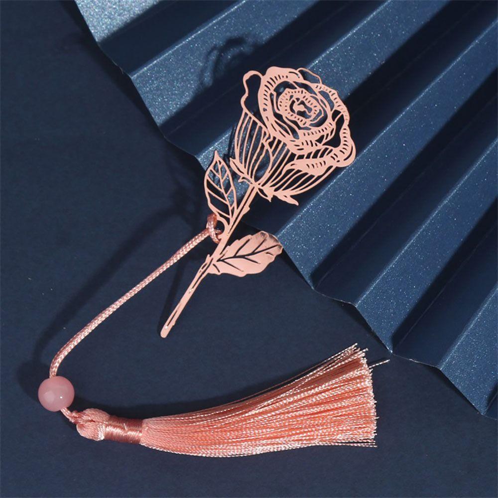 Rose Gold Tassel Bookmark Metal Book Page Marker High-quality Book Clip