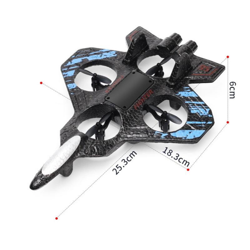 1 Sett Elektrisk Skum Seilfly Stunt Tumbling Uav Svevende Helikopter Flymodell 2.4G Fjernkontroll Jagerfly Med LED-lys