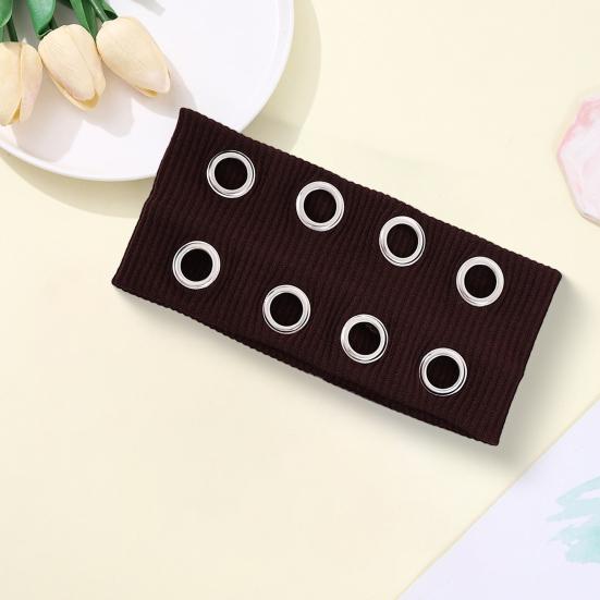Women Hair Band Punk Style Rock Stretch Headband with Hollow Eyelets Aesthetic Design Hair Accessories