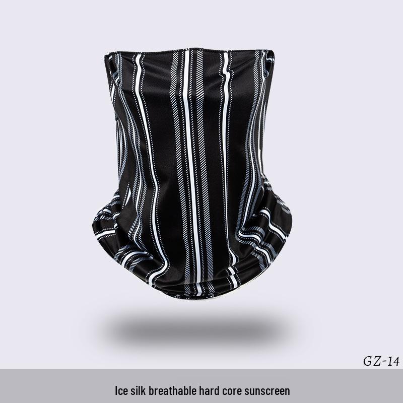 Ice Silk Ear-Hanging Face Mask - Breathable Sunshade & Neck Gaiter for Cycling & Sports