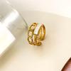 Elegant Finger Rings Party Accessories Geometric Weddings Rings Stainless Steel Texture Suitable for Fashion Casual Look