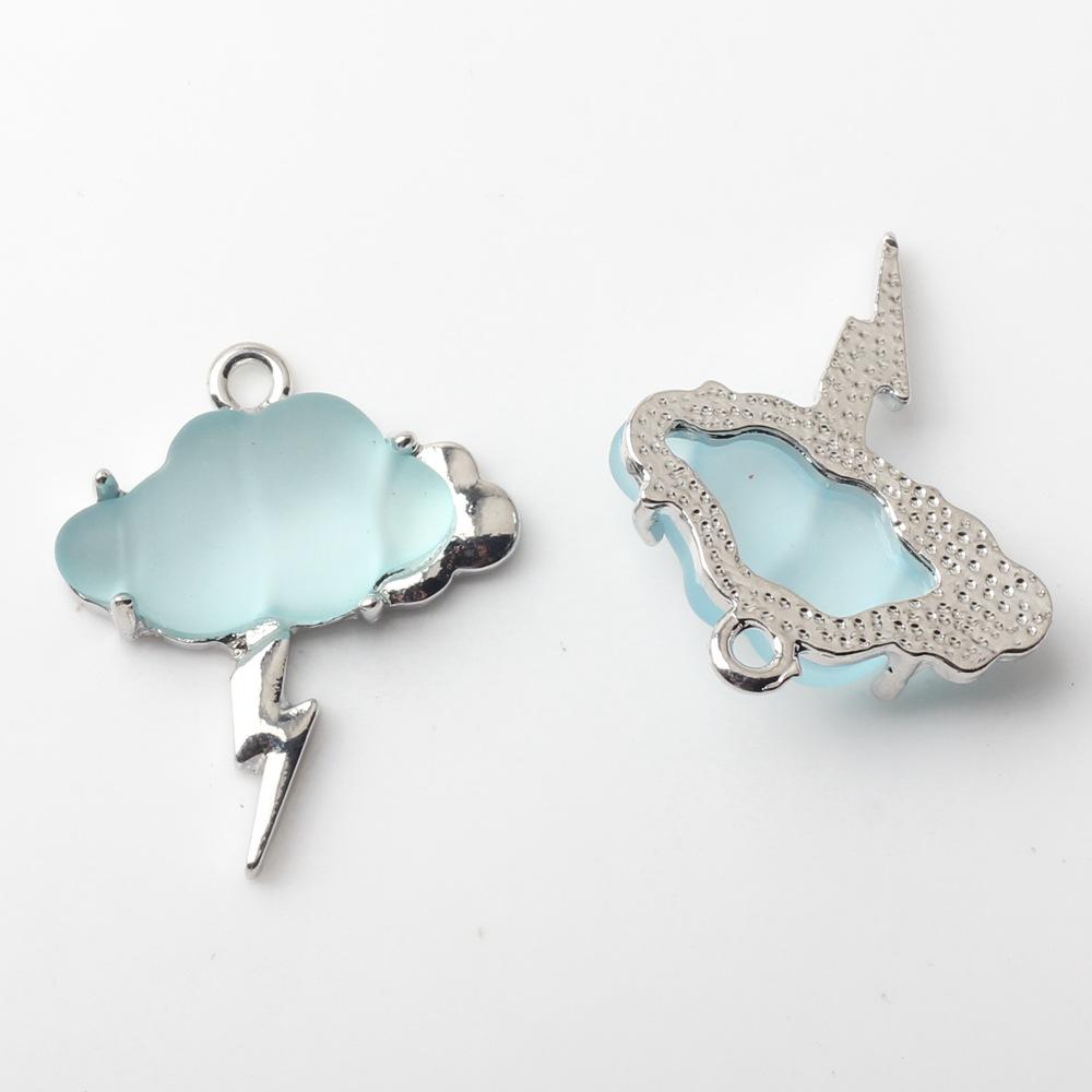 Matted Resin and Zinc Alloy Cloud Charms for Earrings and Necklaces Resin Charms for Jewelry Making 10pcs/lot
