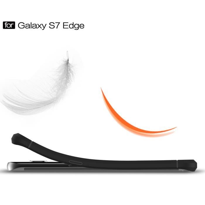 Coque de protection - fibres de carbone - samsung galaxy s7 edge - antichoc - élégant - souple