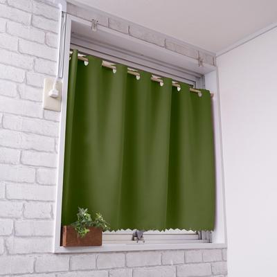 Shop Cafe Curtain for Small Flame Light Grade 1 Heat Insulation 95cm Wide X 80cm Long [Cloth Nunoya] Windows, Retardant, Blocking, [Forest, [1 Panel]]