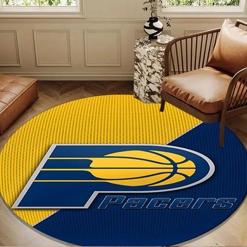 Basketball Pacers Neon Art Round Mat, Anti-slip Circle Carpet Chair Rug For livingroom,Bedroom, Doormat Home Decor Gift Christmas Gifts