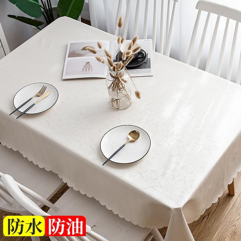 Runde Tischdecke aus Kunststoffspitze, dicke, mehrfarbig bedruckte Tischdecke, wasserdicht, ölbeständig, waschbar