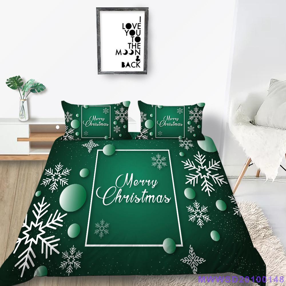 

Рождественский подарок Пододеяльник Наволочка Набор из двух или трех предметов Полиэстер 3D цифровая печать EU single 135*200