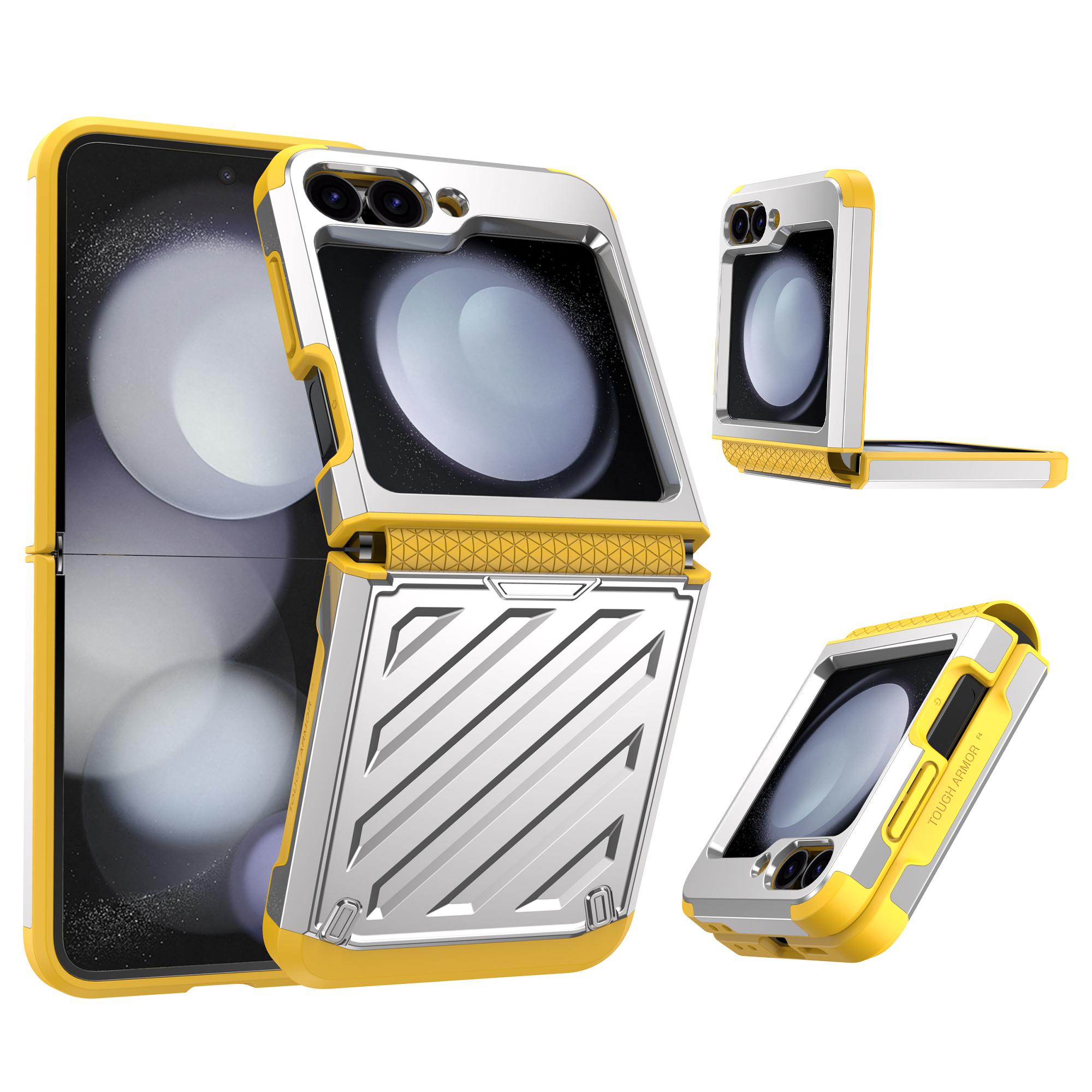 

Чехол для Samsung Galaxy Z Flip7 FE 5G/Z Flip6 5G Гальванический ТПУ+ПК Шарнир Броня для телефона Silver