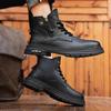 Winter Leder Herrenstiefel High Top Casual Outdoor Stiefel für Herren Warme Motorradstiefel Luxusmarke Designer Arbeits-Knöchelstiefel