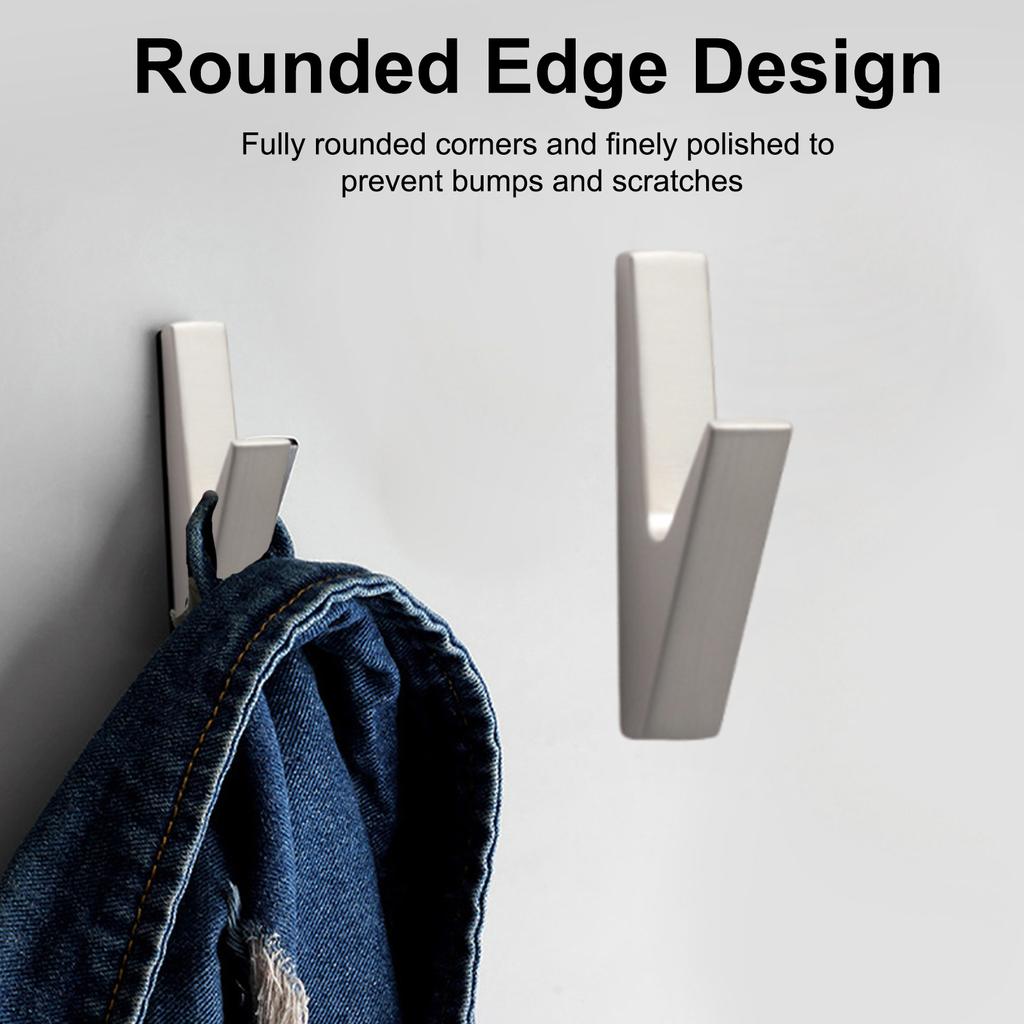 Wall Hook Y Shaped Metal Clothes Hooks Universal Use for Wardrobe Bathroom Kitchen Door Entryway Matte Brushed
