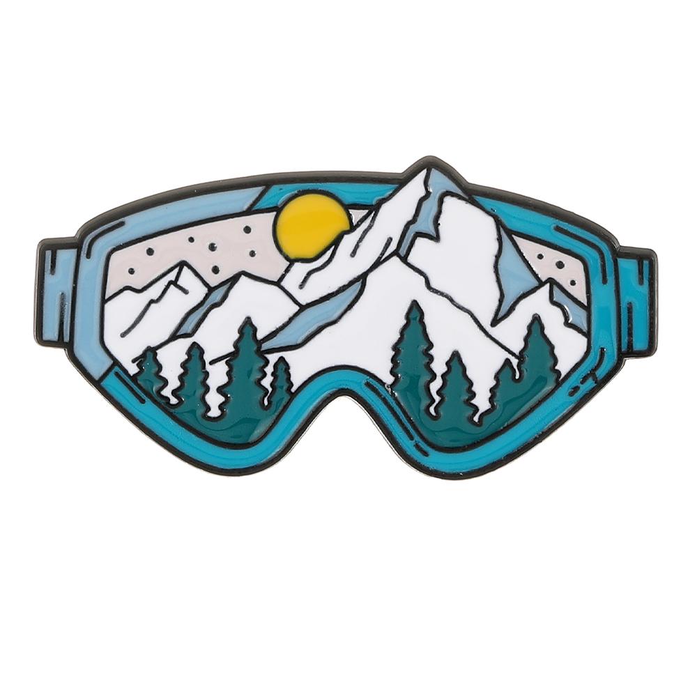

Sports Snow Mountain Pattern Ski Theme Enamel Brooches Skateboard Gloves Helmet Goggles Shaped Pins Winter Badge Jewelry