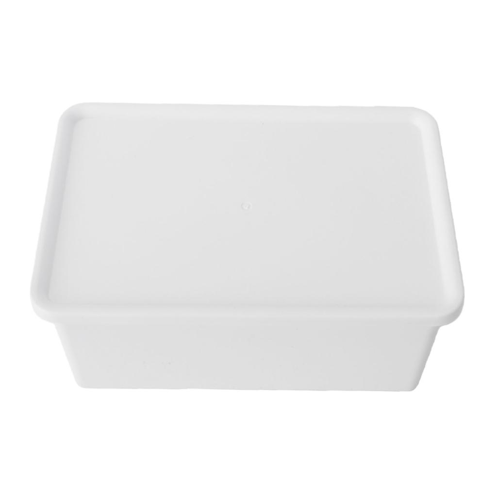 Laundry Powder Container Small Storage Bin Multipurpose Box for Home Laundry Room Organization Filp Lid White Short