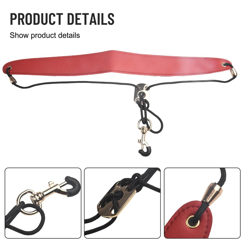 Leather Saxophone Strap Saxophone Lanyard Neck Strap Protection Neck for Soprano Tenor Alto Baritone Sax Musical Instrument