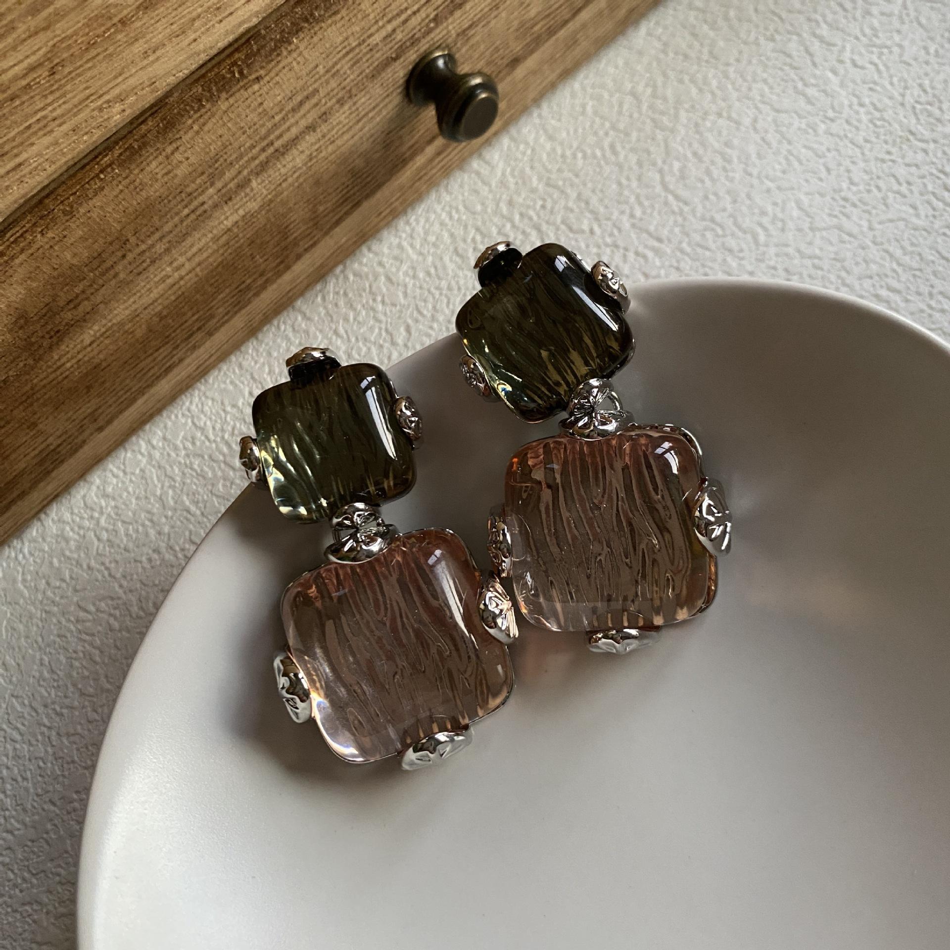 

[Гавайская мечта] Средневековые винтажные цветные глазурованные длинные серьги Ретро-премиум-серьги