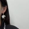 French Style Super Fairy Sweet Korean Ears Exquisite Moonlight Pearl Shell Flower Temperament Fringed Earrings Small Fragrant Wind Niche