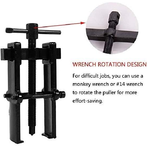 Two Jaw Bearing Puller, Adjustable Two Jaw Puller Remover for Removal Bearing or Gears, Pulley, and Flywheel, Motorcycle Car Auto Removing Kit 2.5"