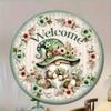 Rustic Welcome Gnome Wall Art Metal Sign Farmhouse Home Garden Porch Decor