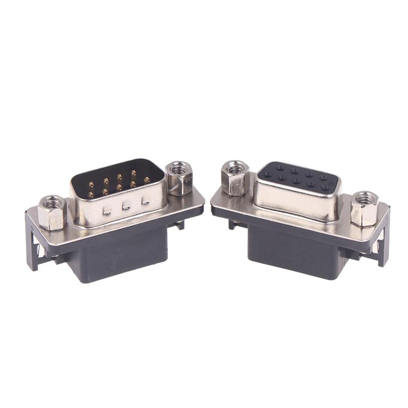 10Pcs Dr9 Hole/Pin Female/Male Right Angle Welded D-Sub 9 Pin Connector Rs232 Connector 90 Degree Bent Needle Dr9