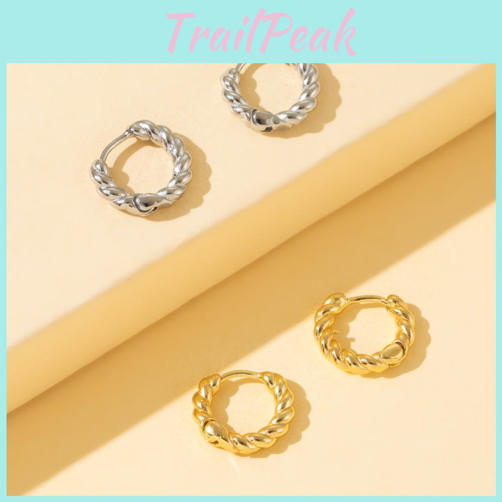 Trendy Geometric Copper Earrings Chic Minimalist Fashion Jewelry For Women