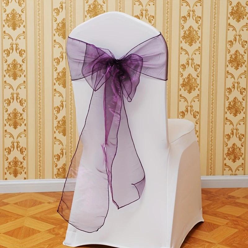 

10pcs Chair Sashes Knot Bands Chair Bows for For Wedding Party Banquet Event Country Wedding Chair Decoration 10 pcs фиолетовый