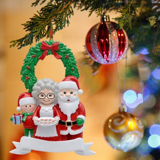 Christmas Pendant Santa Claus Family Hanging Pendant Classic Colors Family Theme Festive Atmosphere Decor