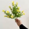 Künstliche Schleierkraut mit grünen Blättern UV-beständig 7-Zweig Falsche Seidenblume Haus Büro Hochzeit Party Innen Außen Falsche Blüte Dekoration