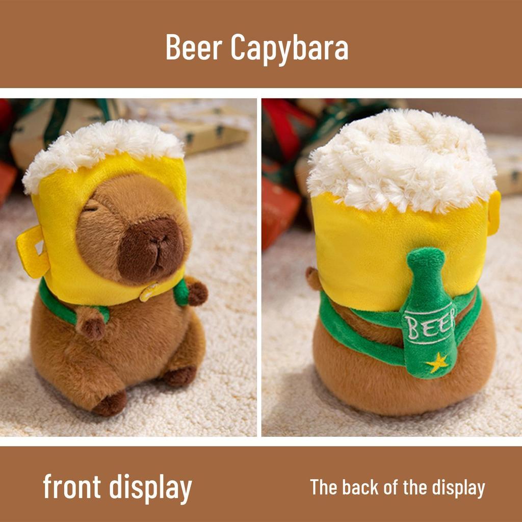 Capybara Plush Backpack & Cute Doll Hat - Small/Medium Sizes